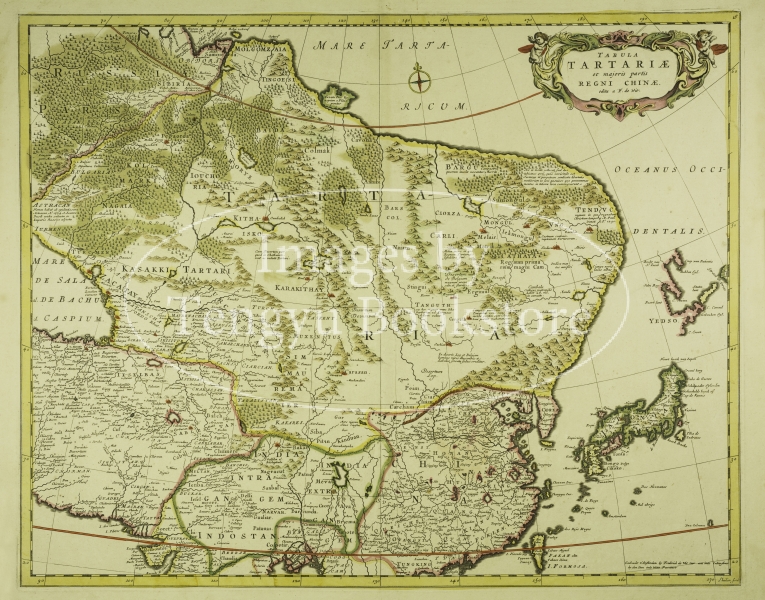 kico　西洋古地図　1695年　地図帳のタイトルページ　活版印刷・銅版画 西洋古版日本地図一覧
